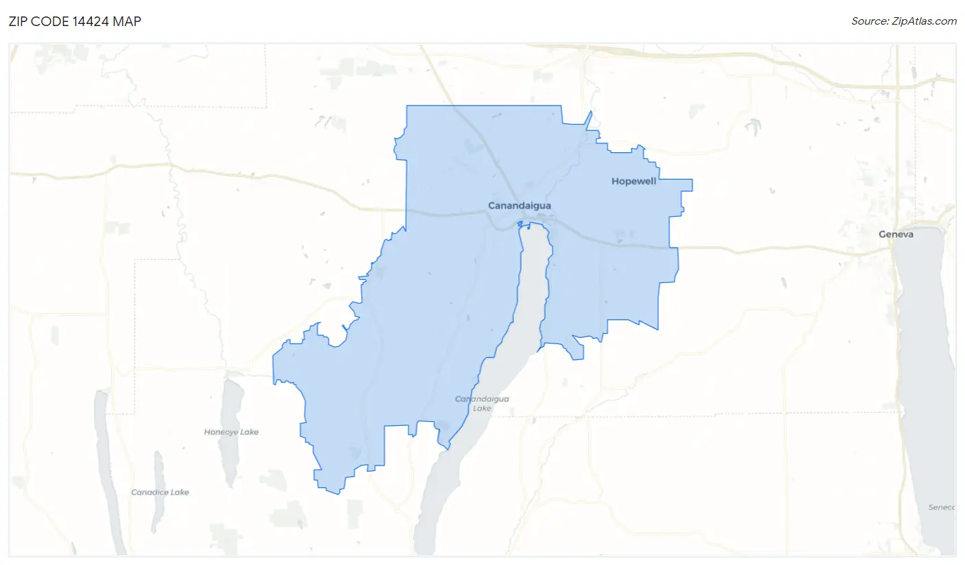 Zip Code 14424 Map