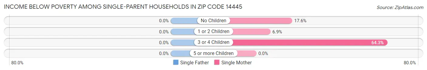 Income Below Poverty Among Single-Parent Households in Zip Code 14445