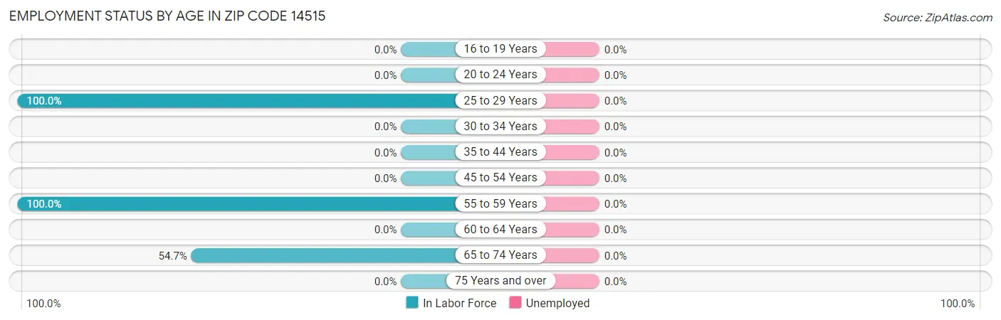 Employment Status by Age in Zip Code 14515
