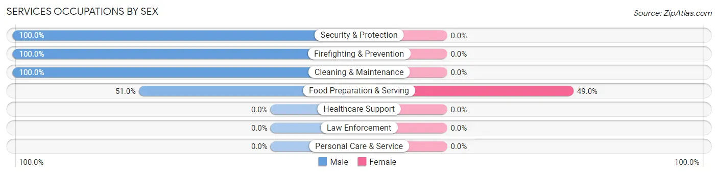 Services Occupations by Sex in Zip Code 14515