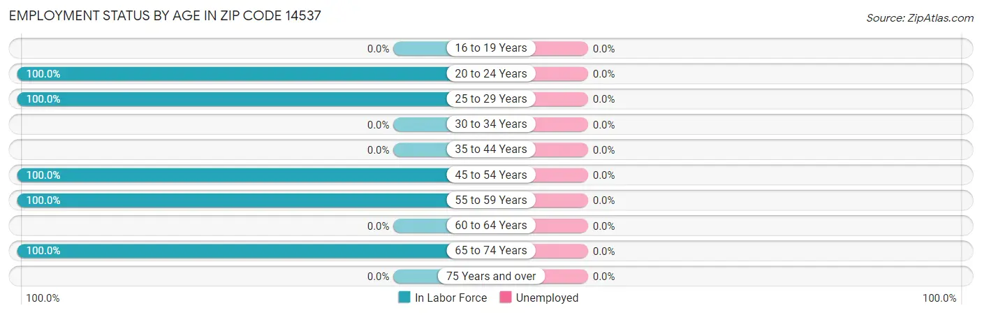 Employment Status by Age in Zip Code 14537