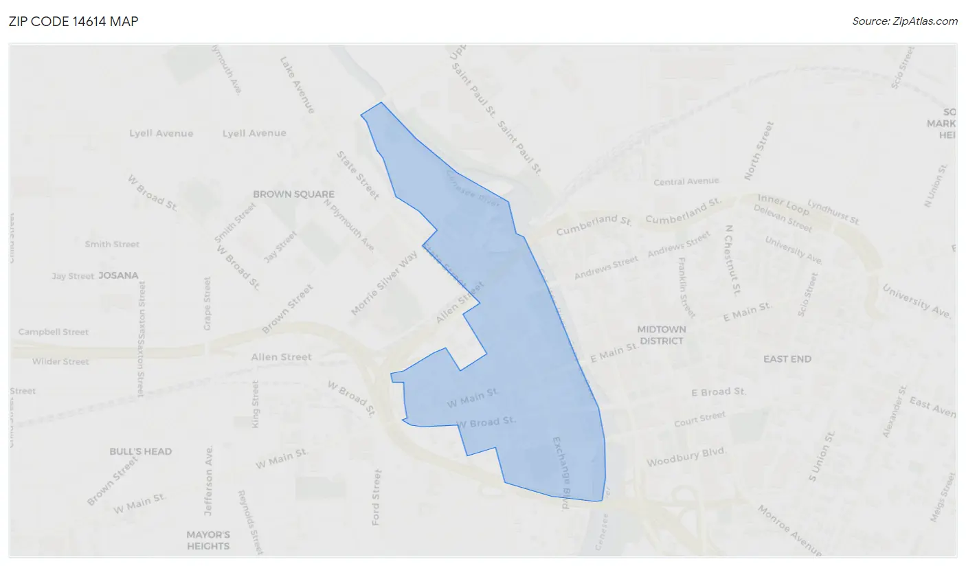 Zip Code 14614 Map