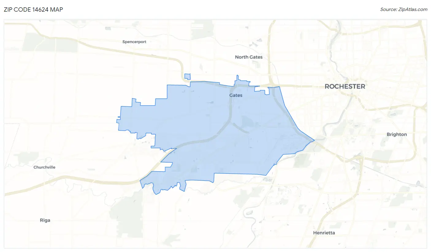 Zip Code 14624 Map