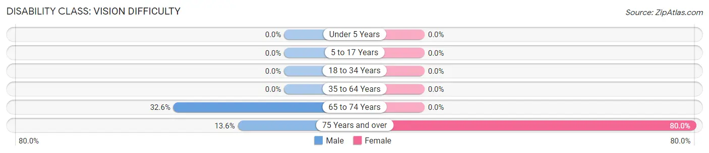 Disability in Zip Code 14720: <span>Vision Difficulty</span>