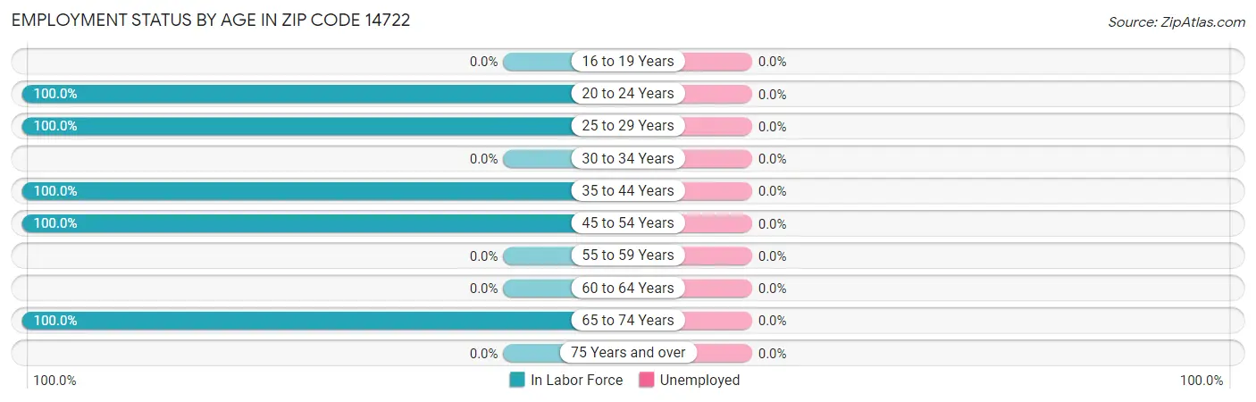 Employment Status by Age in Zip Code 14722