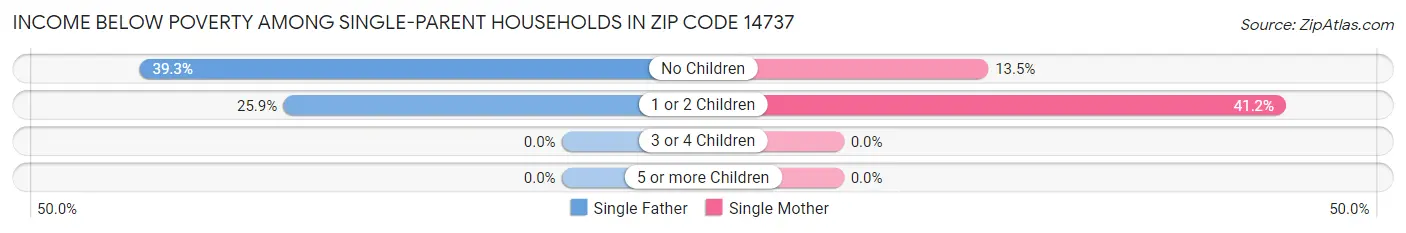 Income Below Poverty Among Single-Parent Households in Zip Code 14737