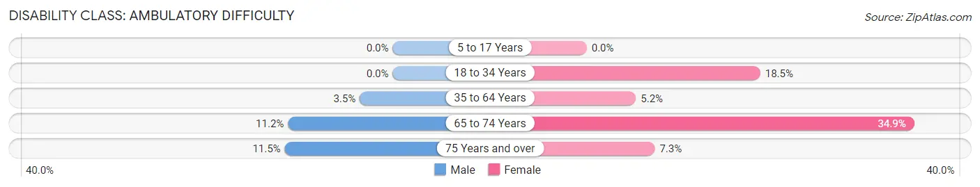 Disability in Zip Code 14738: <span>Ambulatory Difficulty</span>