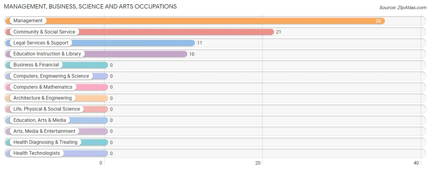 Management, Business, Science and Arts Occupations in Zip Code 14769