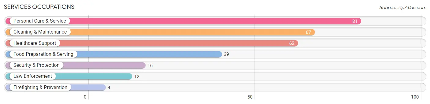 Services Occupations in Zip Code 14809