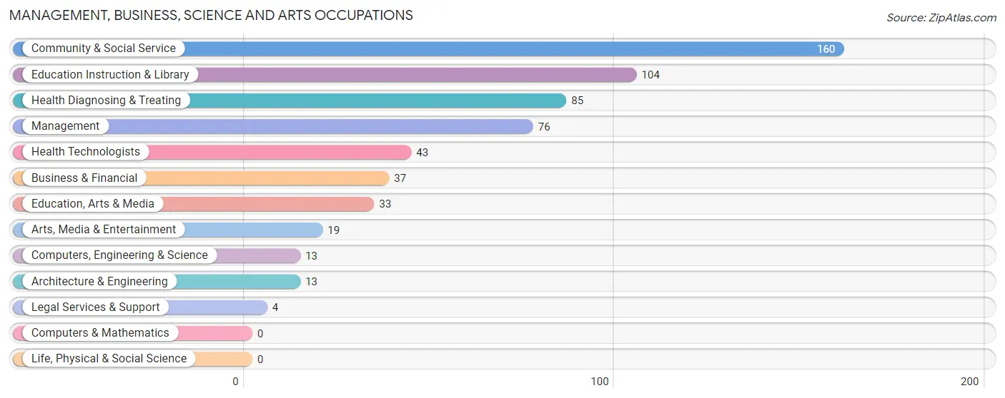 Management, Business, Science and Arts Occupations in Zip Code 14813