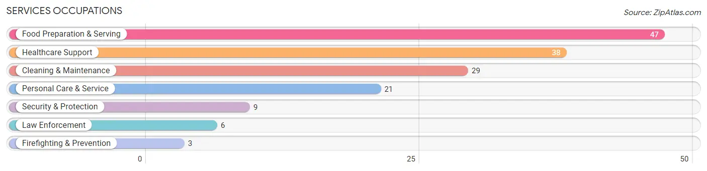 Services Occupations in Zip Code 14840