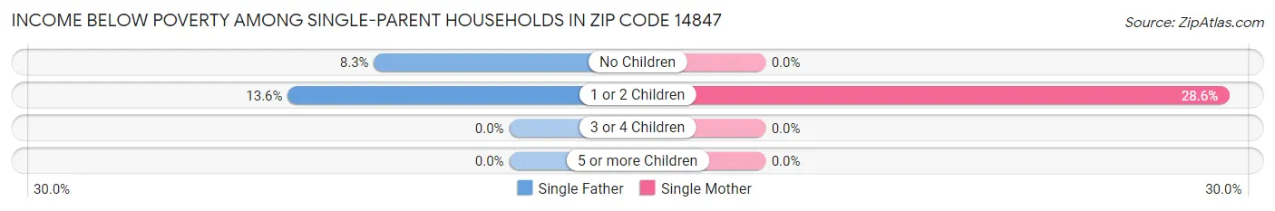 Income Below Poverty Among Single-Parent Households in Zip Code 14847