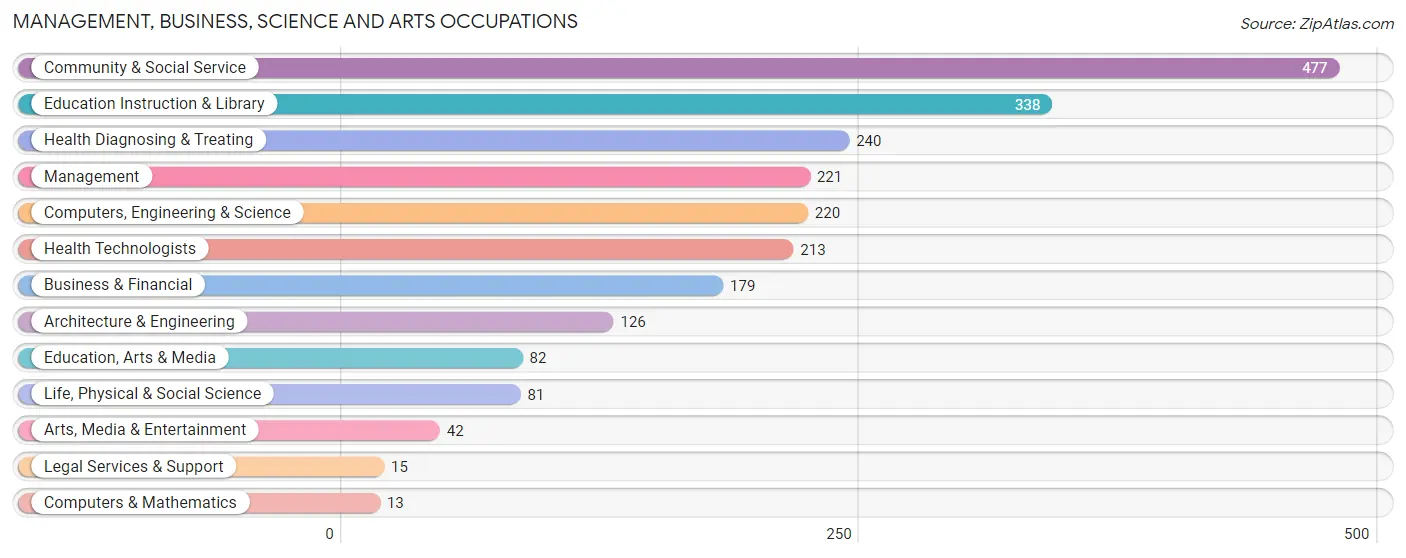 Management, Business, Science and Arts Occupations in Zip Code 14901