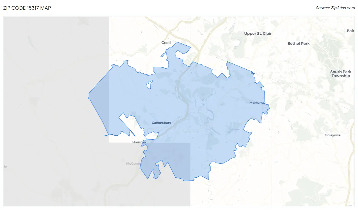 Zip Code 15317 Map