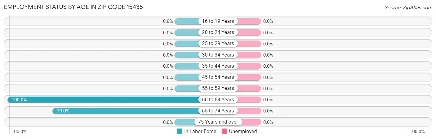 Employment Status by Age in Zip Code 15435