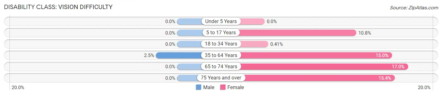 Disability in Zip Code 15456: <span>Vision Difficulty</span>