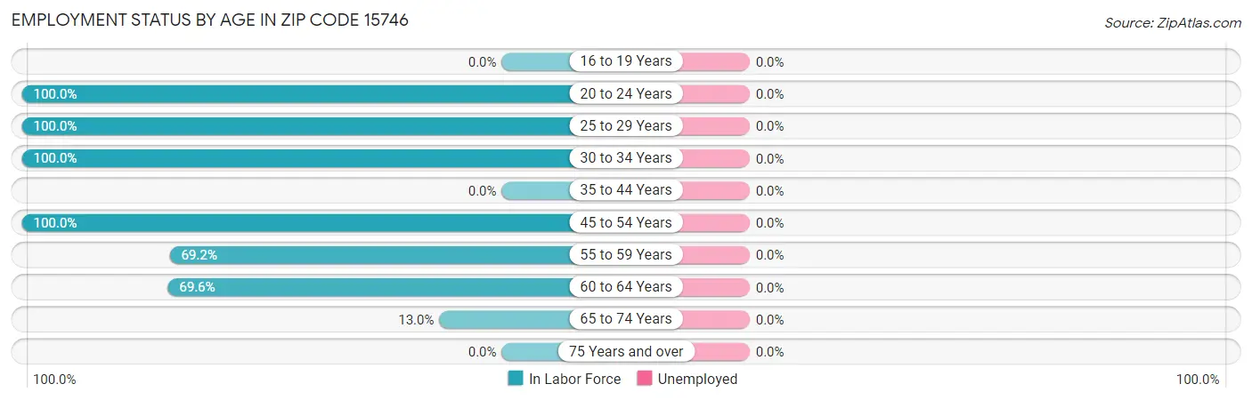 Employment Status by Age in Zip Code 15746