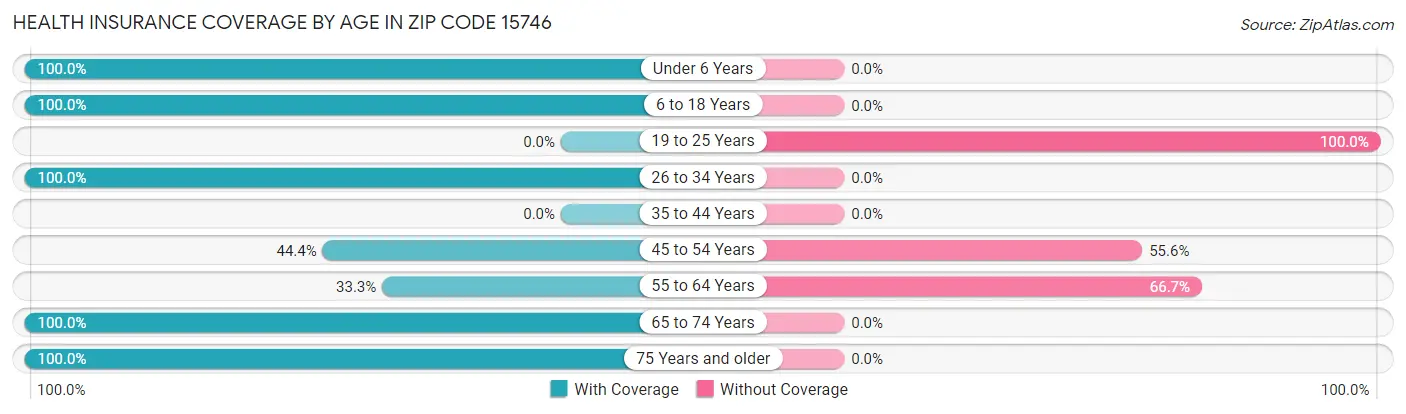 Health Insurance Coverage by Age in Zip Code 15746