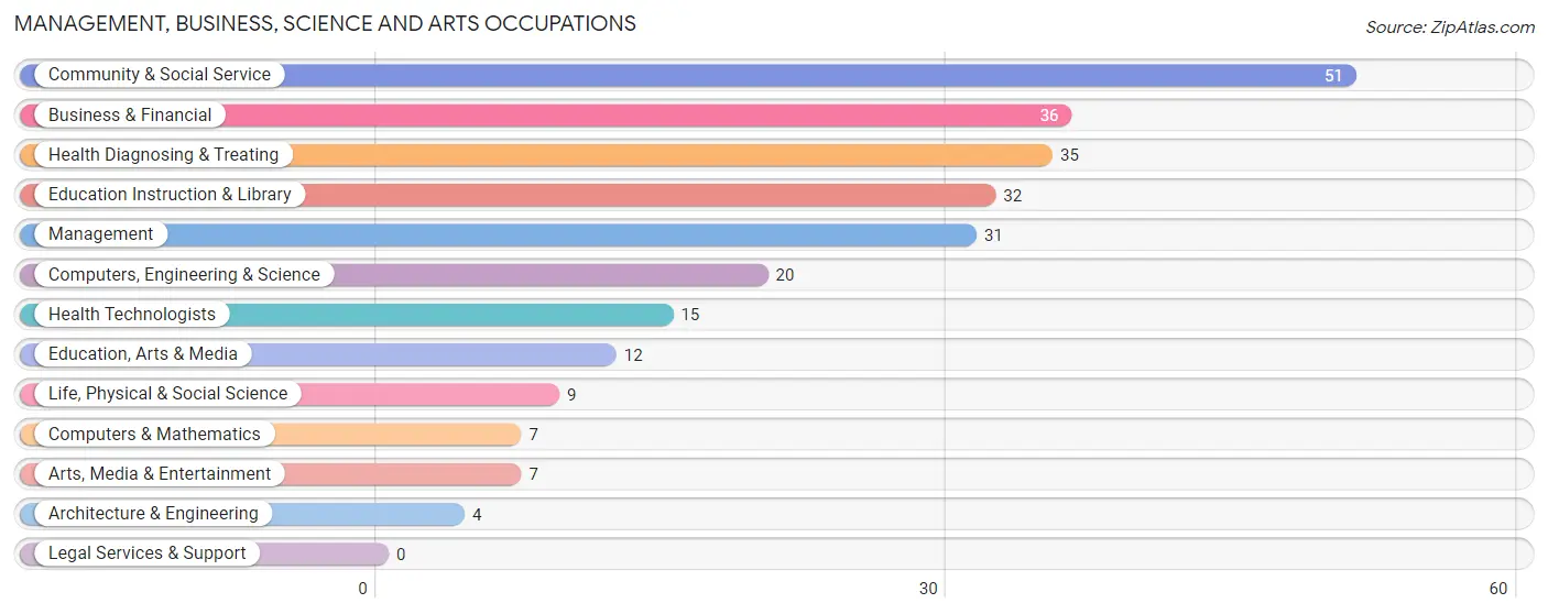 Management, Business, Science and Arts Occupations in Zip Code 15868