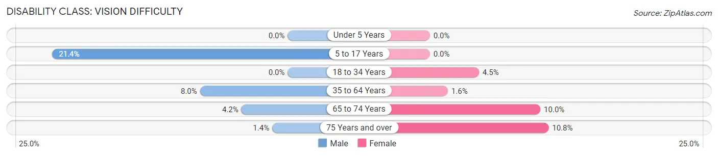 Disability in Zip Code 15906: <span>Vision Difficulty</span>