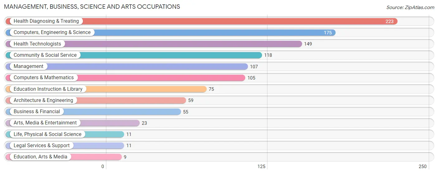 Management, Business, Science and Arts Occupations in Zip Code 15909