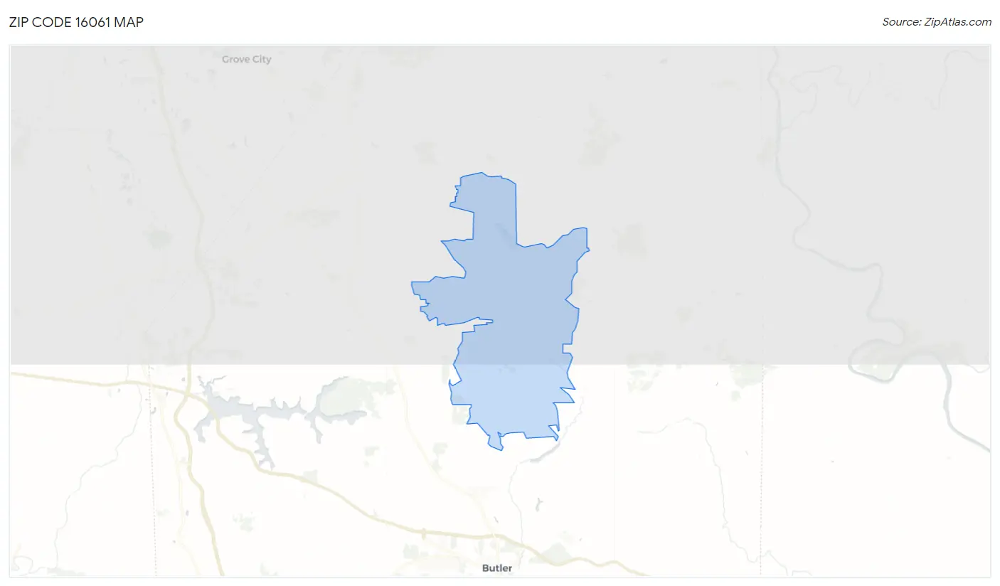 Zip Code 16061 Map