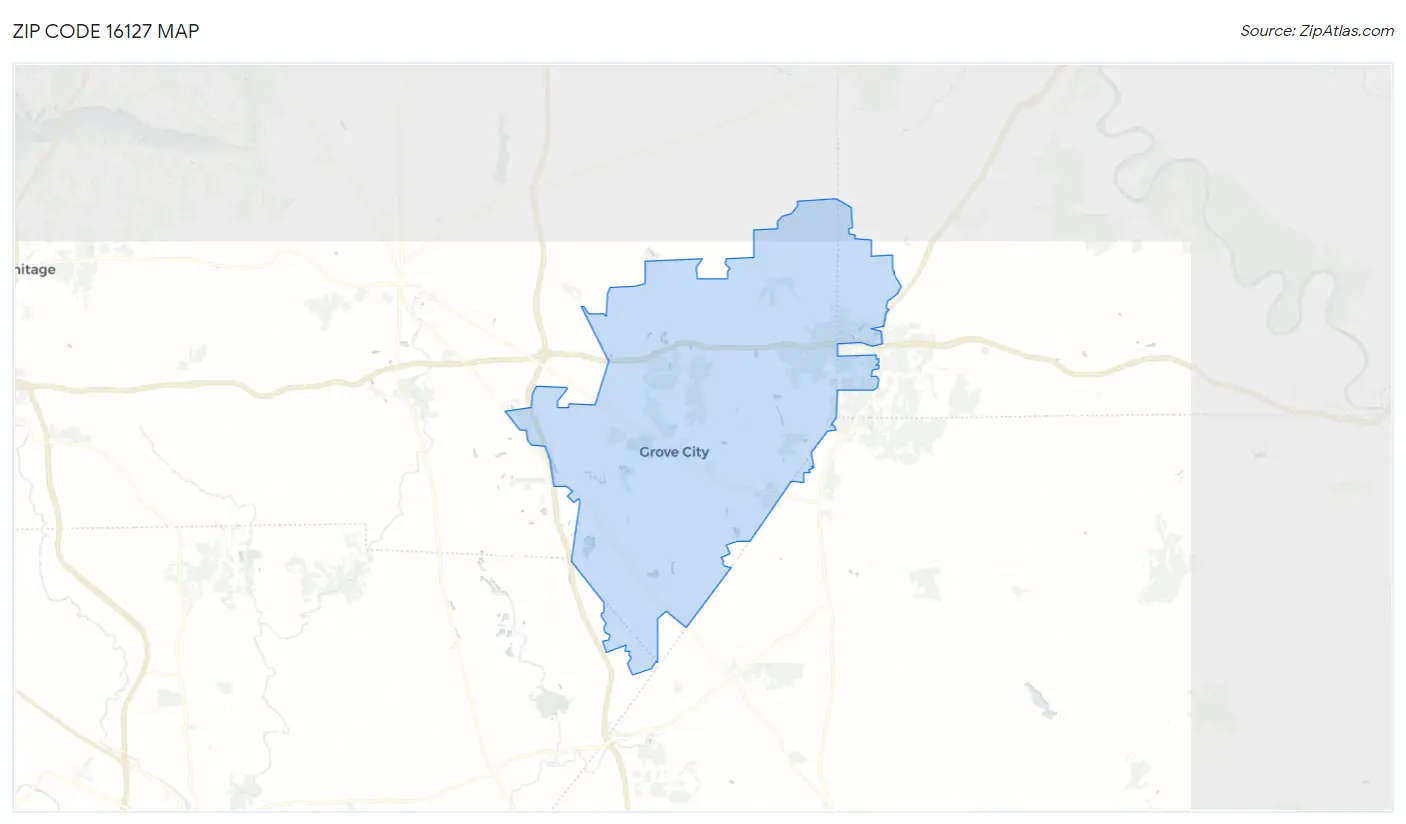 Zip Code 16127 Map