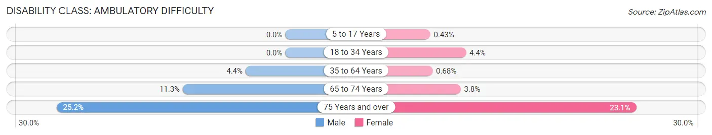 Disability in Zip Code 16142: <span>Ambulatory Difficulty</span>