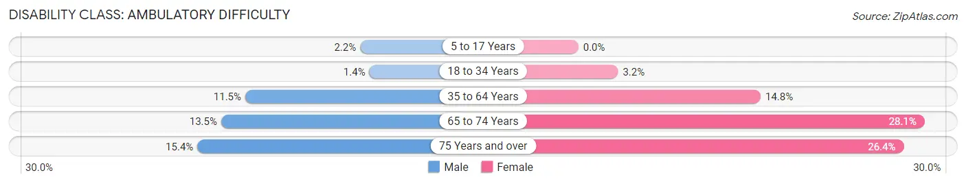 Disability in Zip Code 16146: <span>Ambulatory Difficulty</span>