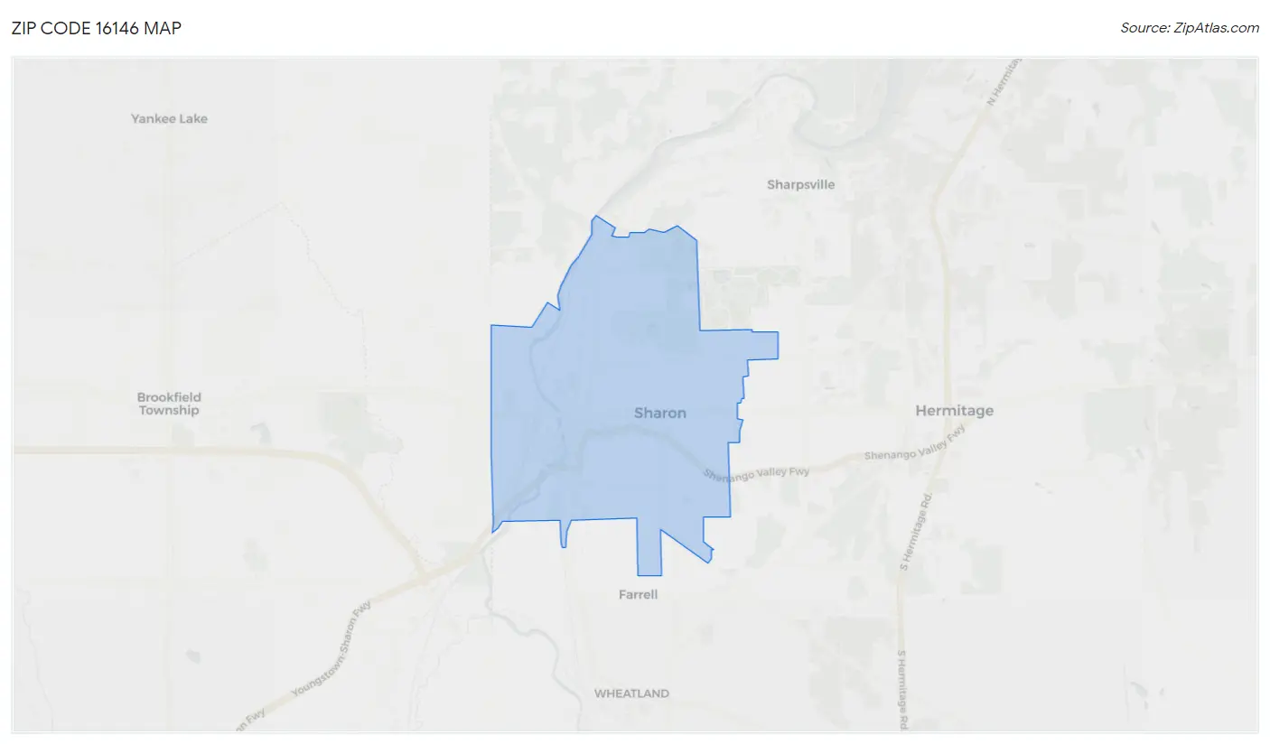 Zip Code 16146 Map