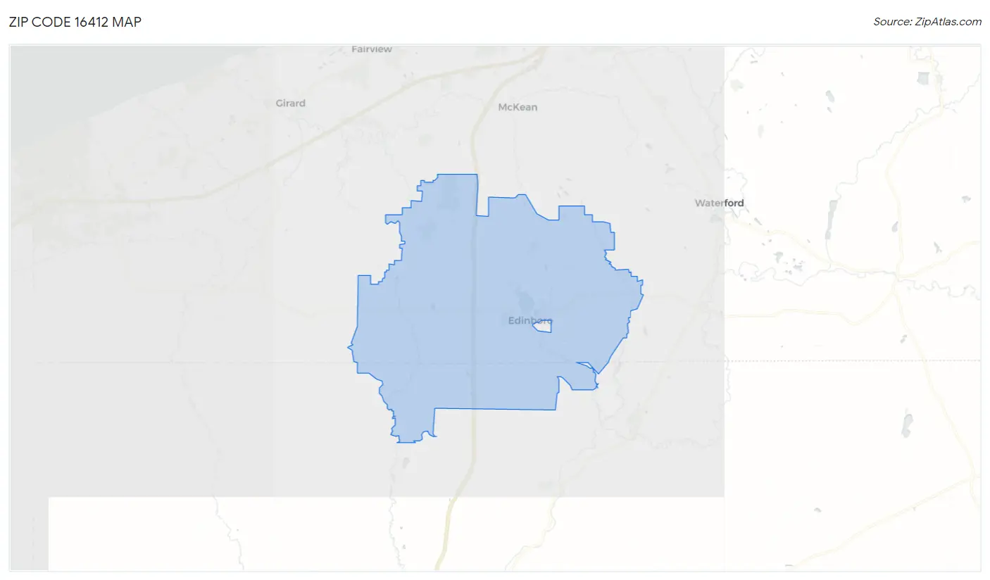 Zip Code 16412 Map