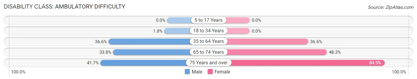 Disability in Zip Code 16501: <span>Ambulatory Difficulty</span>