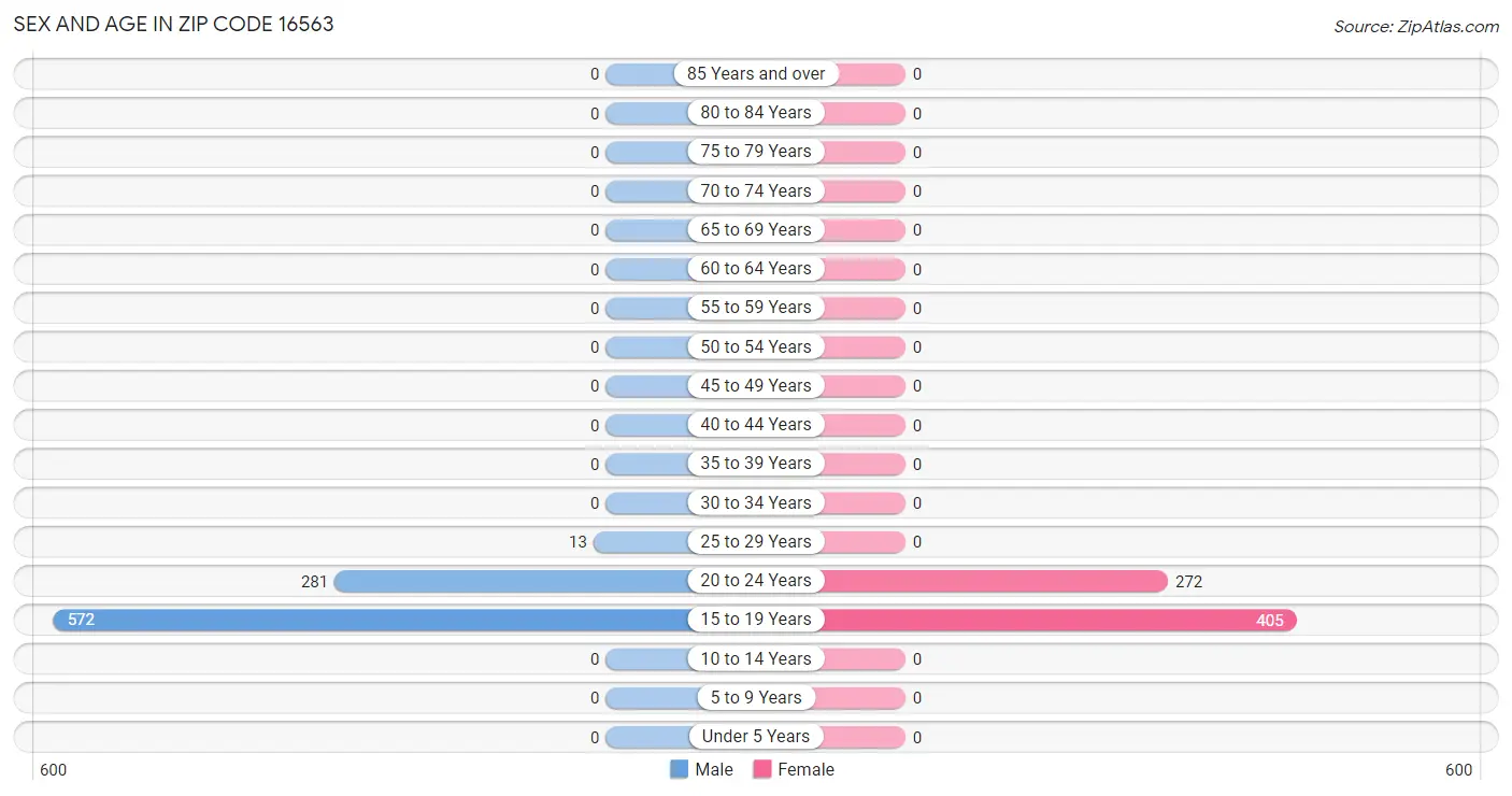 Sex and Age in Zip Code 16563