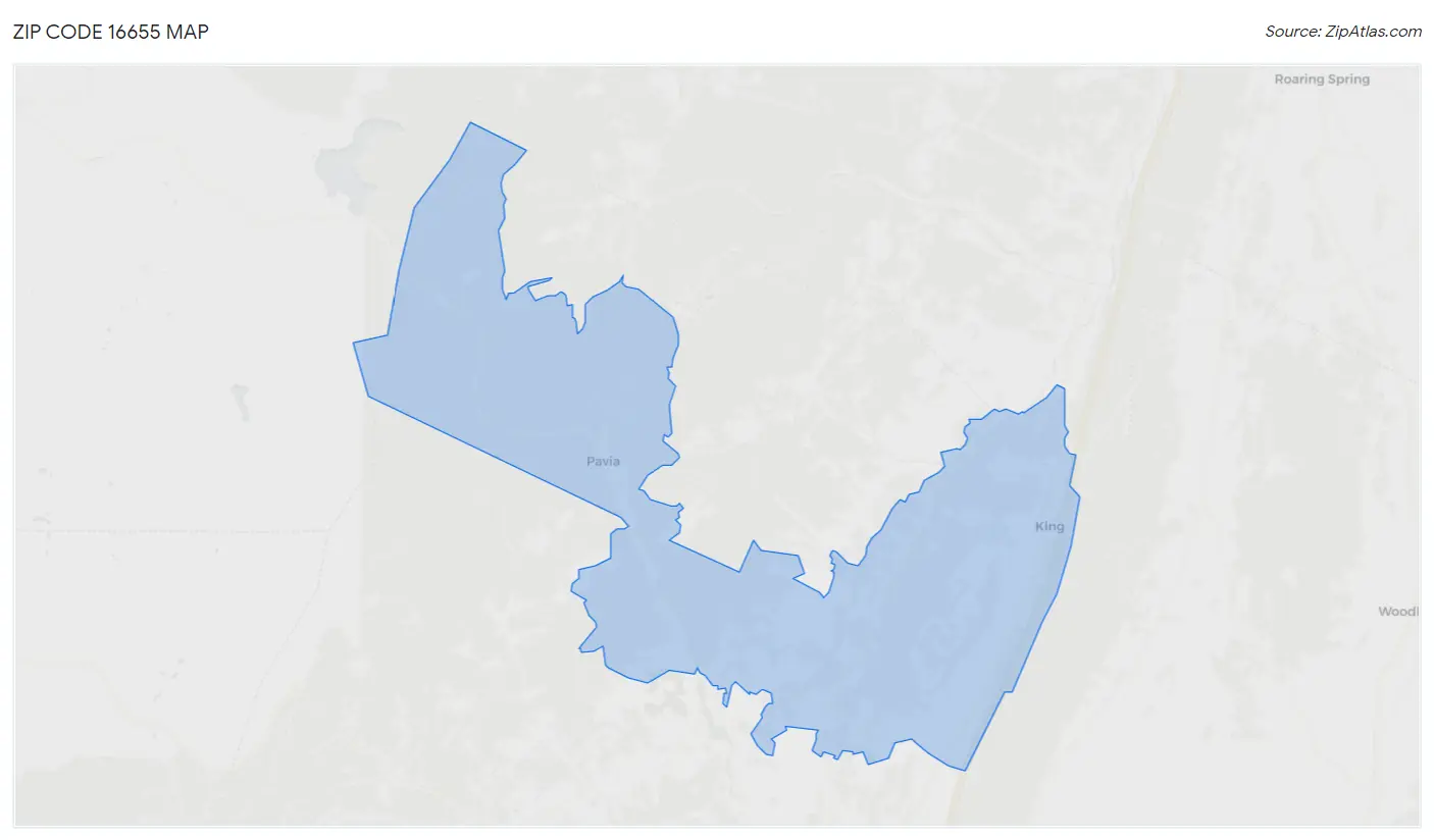 Zip Code 16655 Map