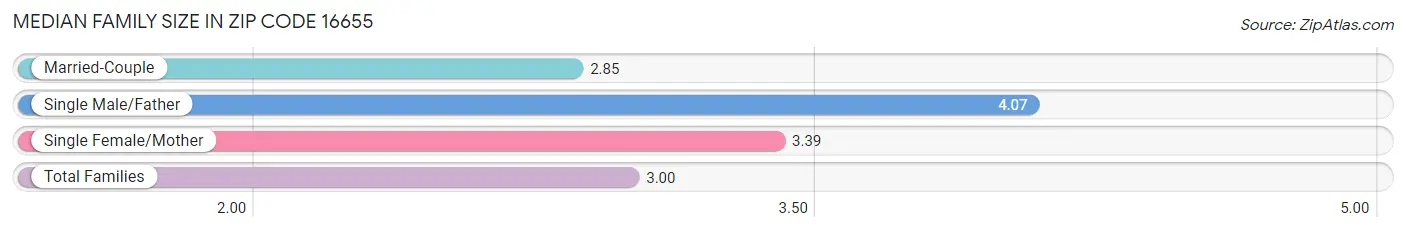 Median Family Size in Zip Code 16655