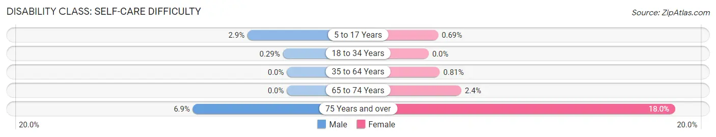 Disability in Zip Code 16803: <span>Self-Care Difficulty</span>