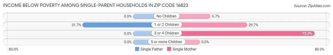 Income Below Poverty Among Single-Parent Households in Zip Code 16823