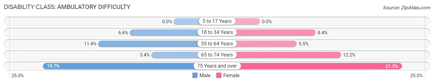 Disability in Zip Code 16844: <span>Ambulatory Difficulty</span>