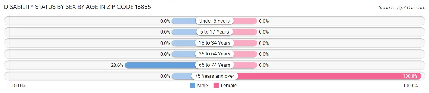 Disability Status by Sex by Age in Zip Code 16855