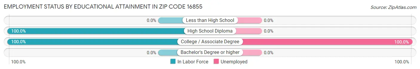 Employment Status by Educational Attainment in Zip Code 16855