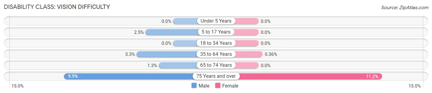 Disability in Zip Code 16875: <span>Vision Difficulty</span>