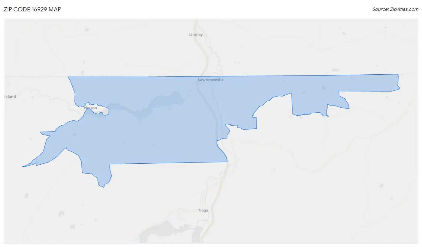 Zip Code 16929 Map