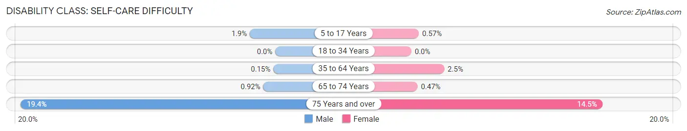 Disability in Zip Code 17003: <span>Self-Care Difficulty</span>