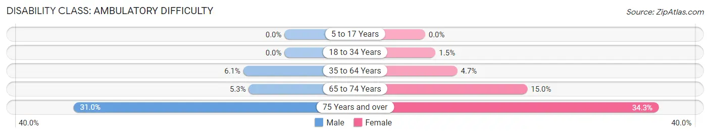 Disability in Zip Code 17053: <span>Ambulatory Difficulty</span>