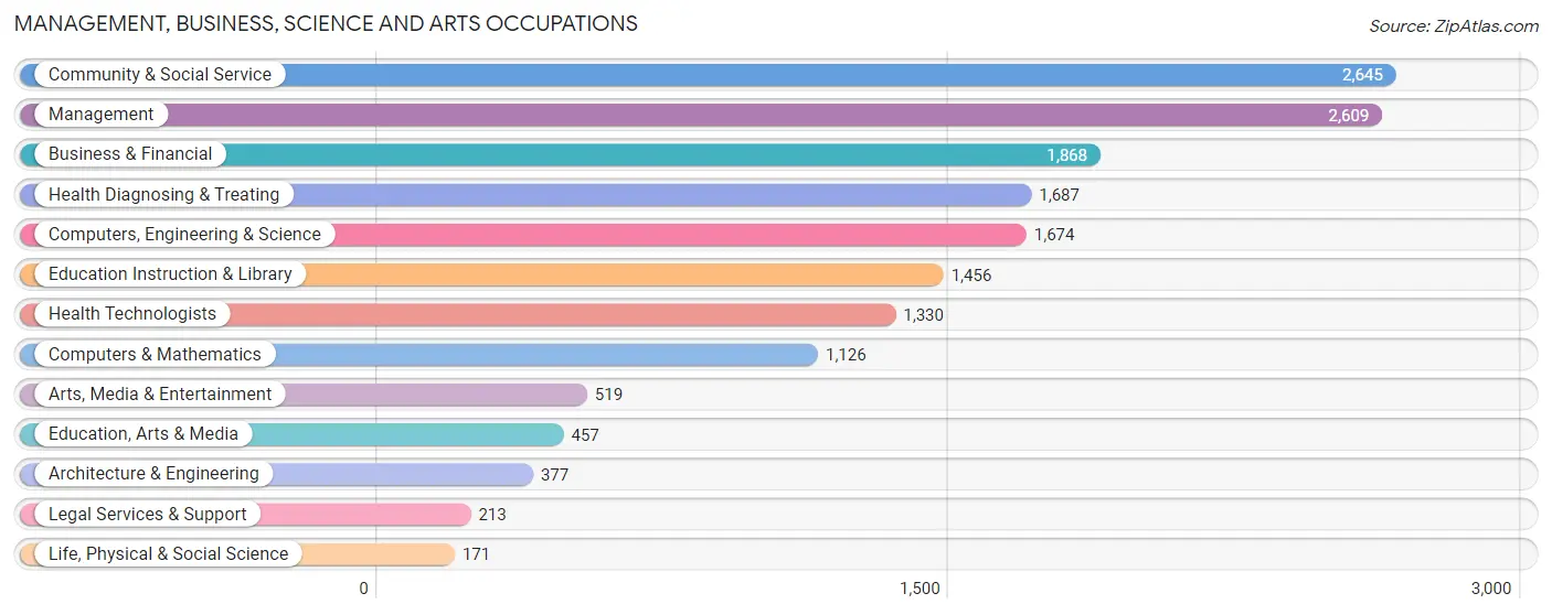 Management, Business, Science and Arts Occupations in Zip Code 17055