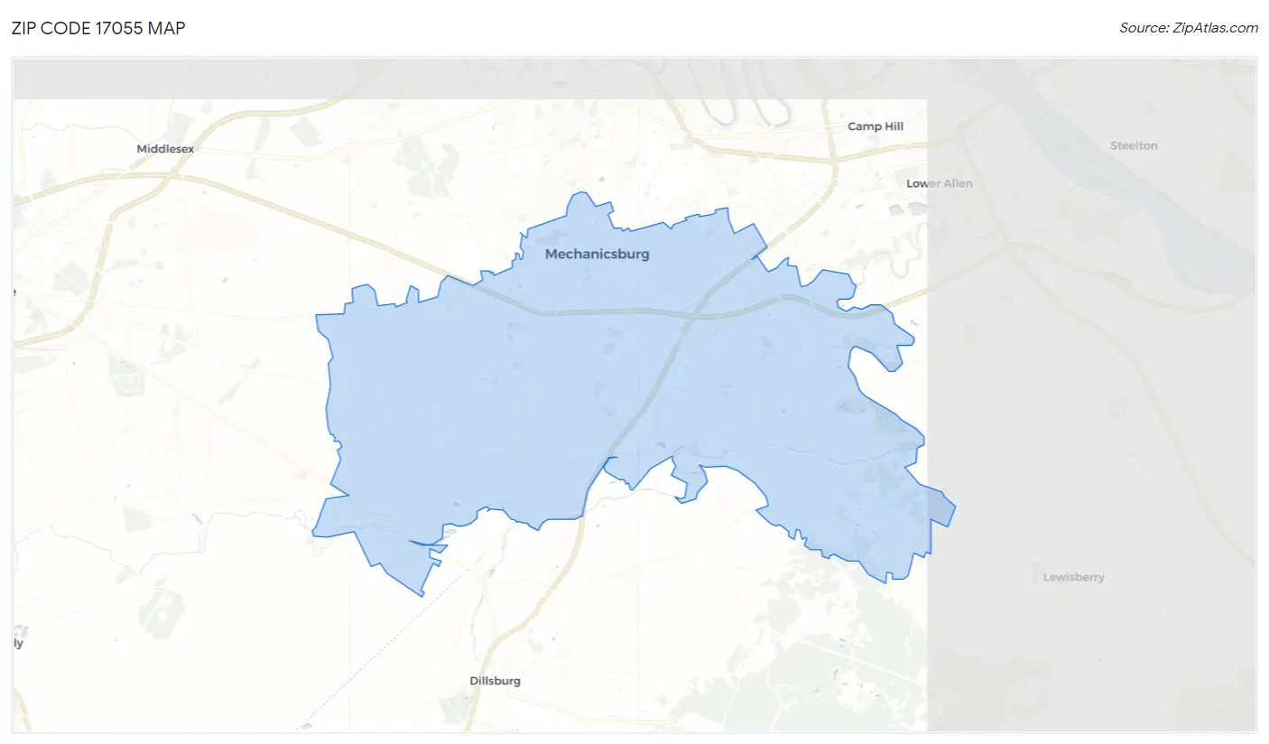 Zip Code 17055 Map