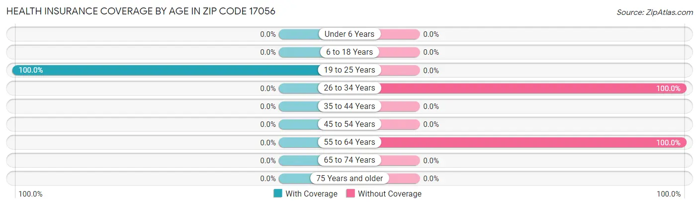 Health Insurance Coverage by Age in Zip Code 17056