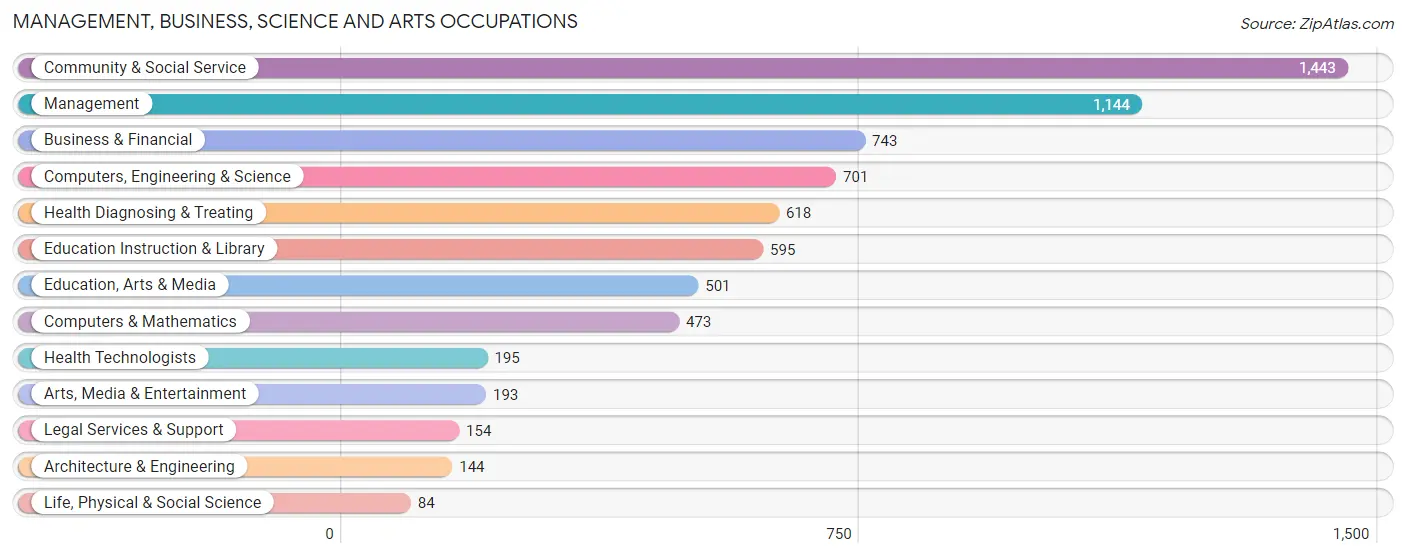 Management, Business, Science and Arts Occupations in Zip Code 17109