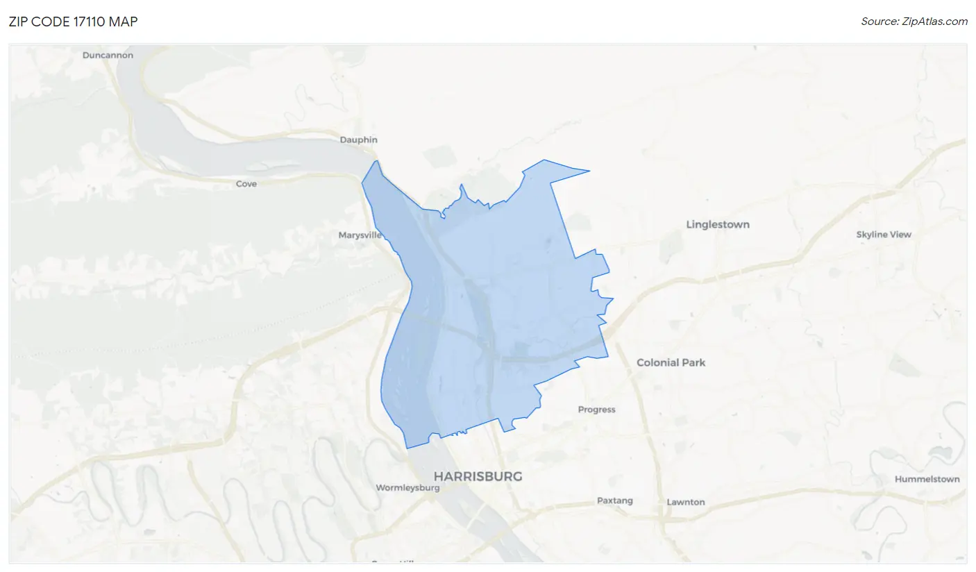 Zip Code 17110 Map