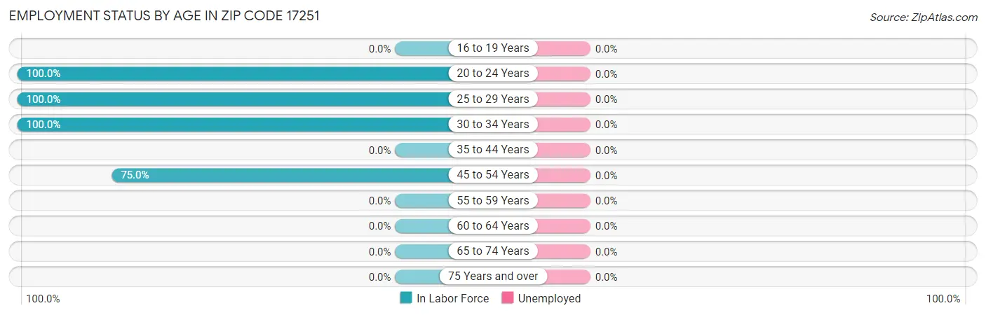 Employment Status by Age in Zip Code 17251